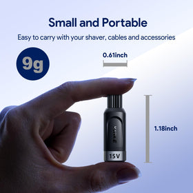 Yinke adapter with USB-C cable in hand illustrating easy plug-and-play charging on the go