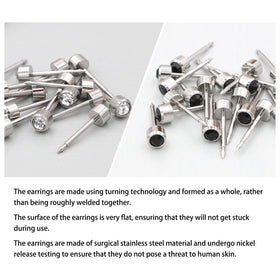 YINPAD hypoallergenic stud earrings laid out to show sterile single-pack convenience