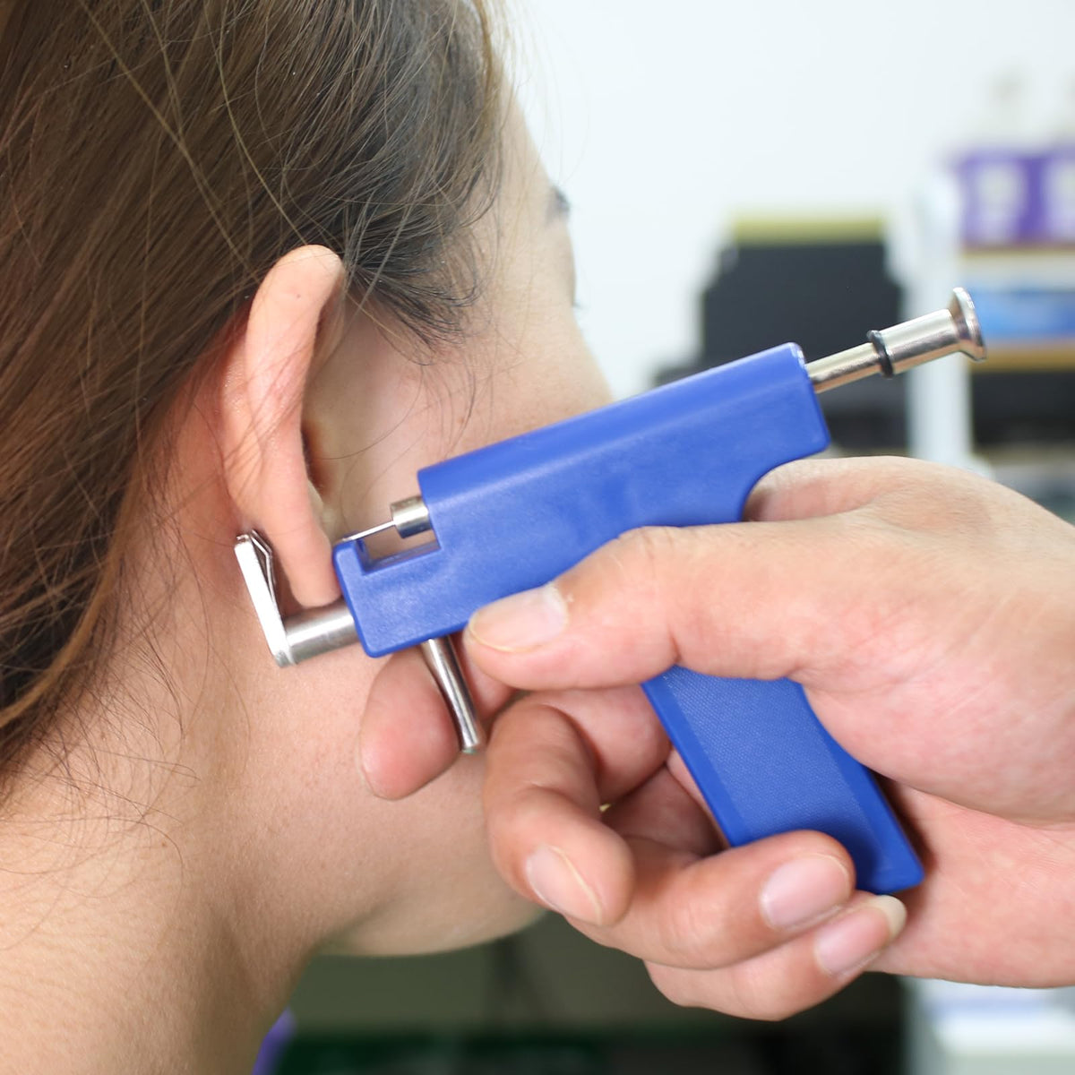 YINPAD lifestyle image of woman wearing CZ studs for elegant style