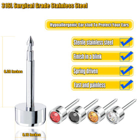 YINPAD stud size comparison chart illustrating crown diameters