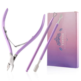 YINYIN purple 3-in-1 cuticle kit front packaging shows portability and style
