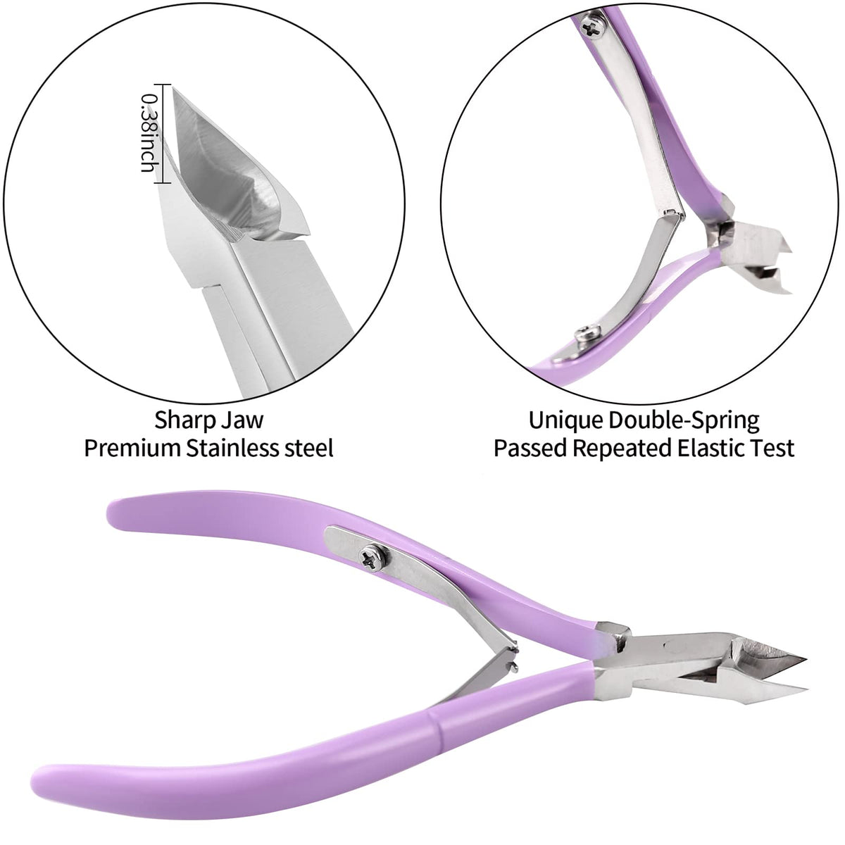 YINYIN cuticle nipper close-up of blade for precise, durable trimming