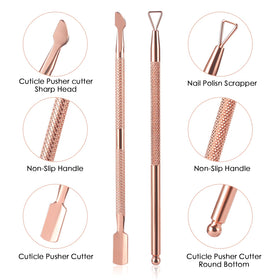 YINYIN cuticle pusher dual-ended detail displaying curved and scraping edges for control