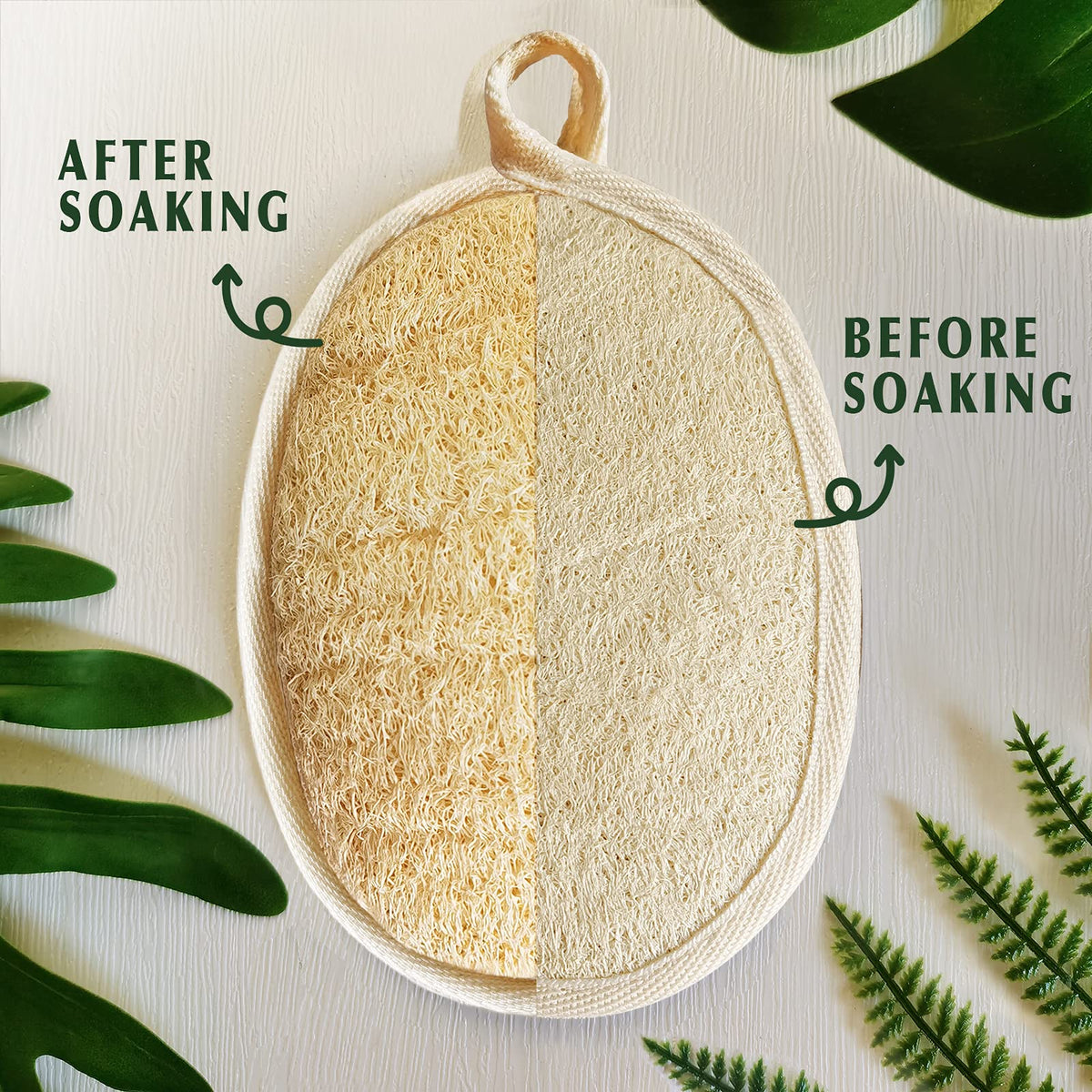 YIQINGJIE close-up of natural loofah fibers highlighting texture for effective exfoliation