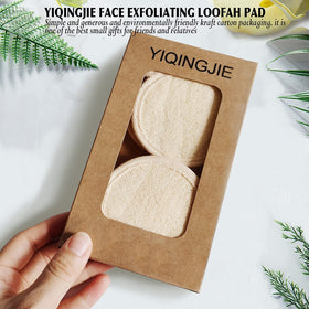 YIQINGJIE loofah pads hanging in a bathroom, showing quick air-dry hygiene advantage