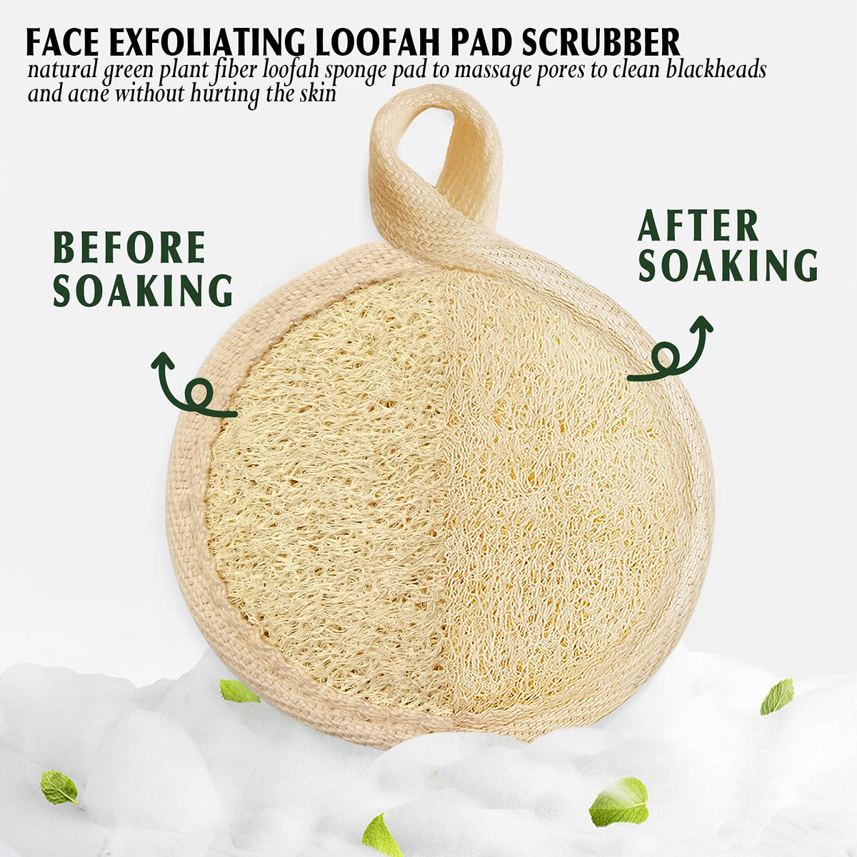 YIQINGJIE loofah close-up texture showing natural fibers for gentle exfoliation benefit