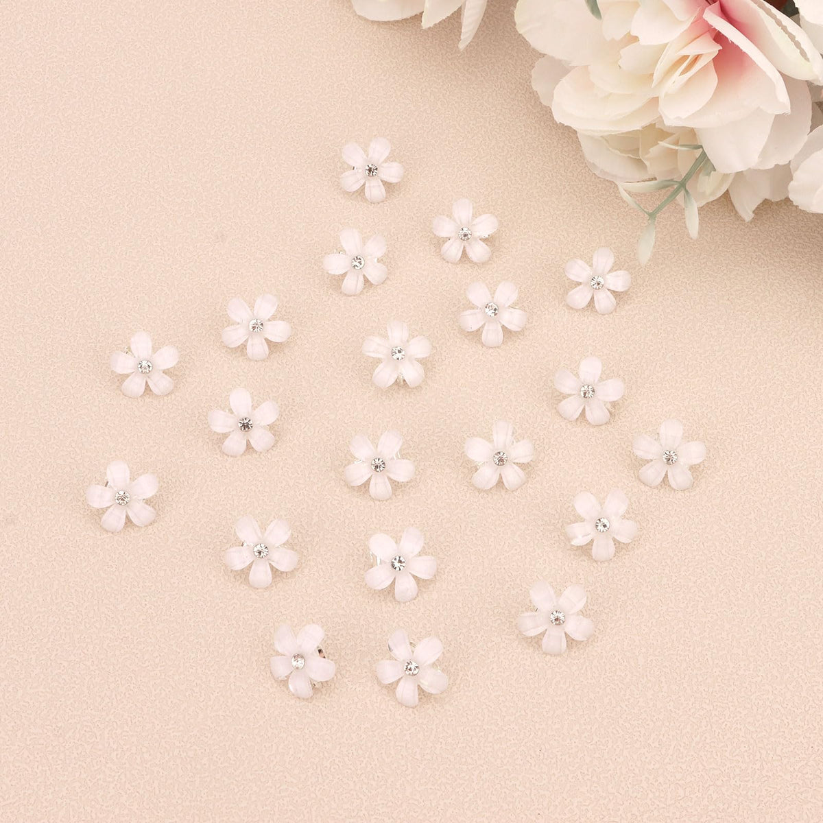 YISSION clips styled in a bridal hairdo to add refined floral accents