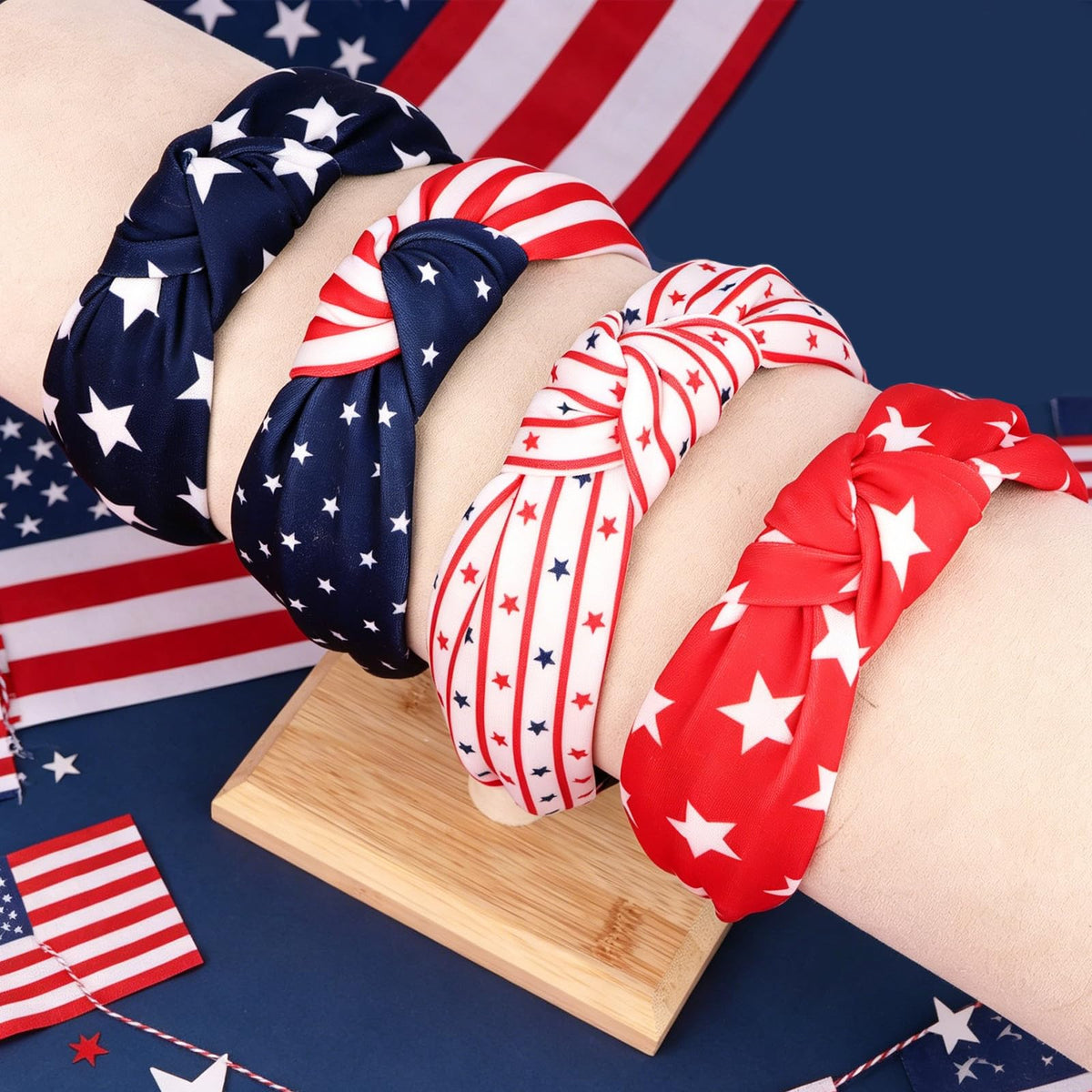 YISSION headband styled with parade outfit adding festive patriotism