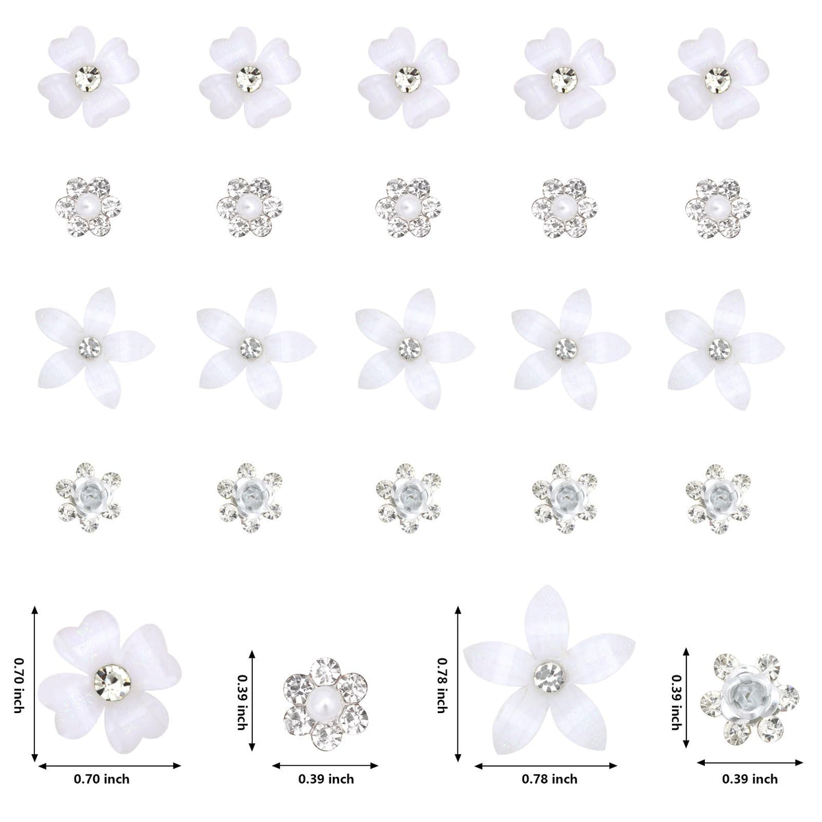 YISSION flat lay showing four flower patterns to mix and match styling options
