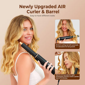 Yitrust auto-wrap barrel detail demonstrating hands-free curling and consistent waves