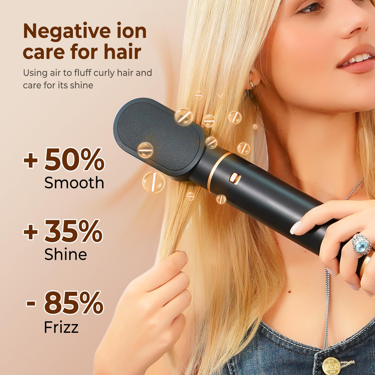 Yitrust smoothing brush closeup highlighting ceramic coating for frizz reduction