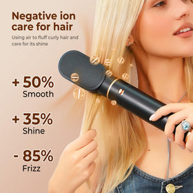 Yitrust smoothing brush closeup highlighting ceramic coating for frizz reduction