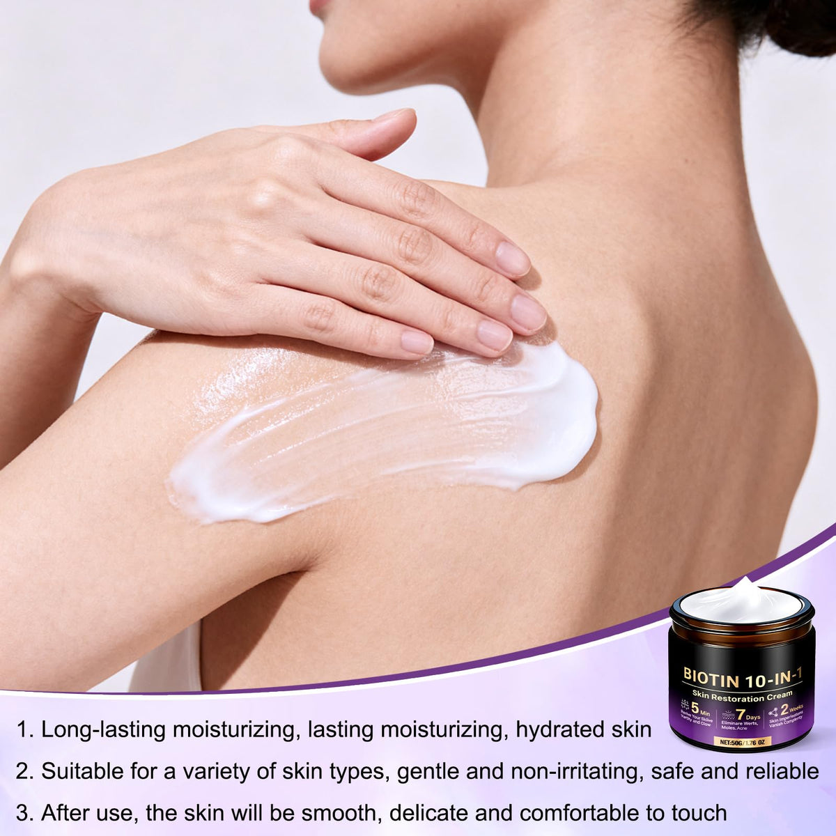 YIVANNUO jar open top view revealing cream interior and easy scoop access for hygienic use