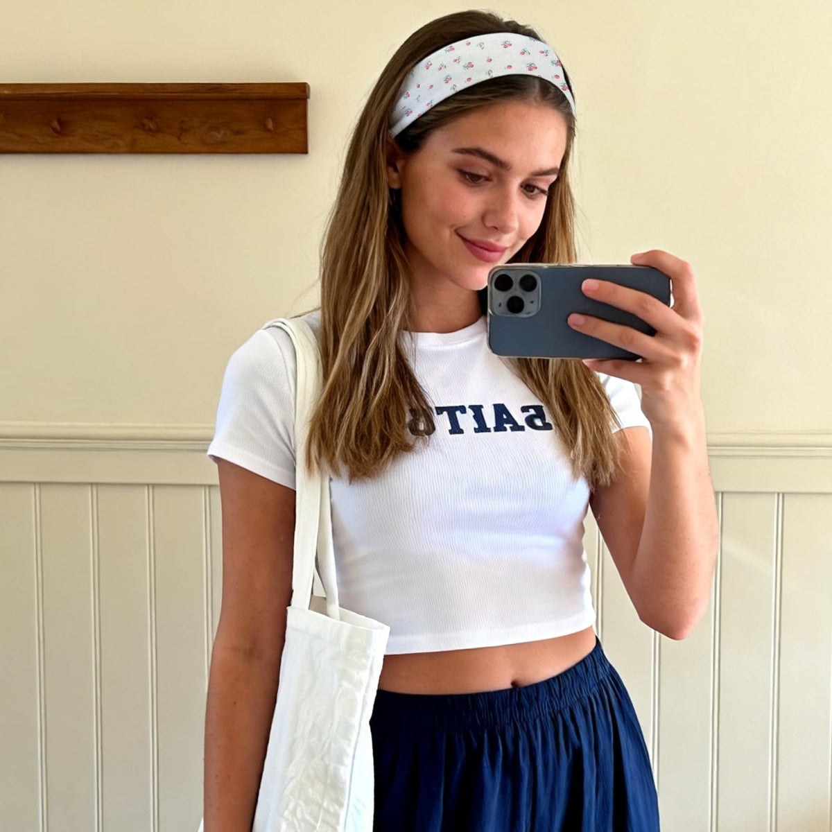 Yiwafu headband flat lay showing 8.3 inch width and measurements