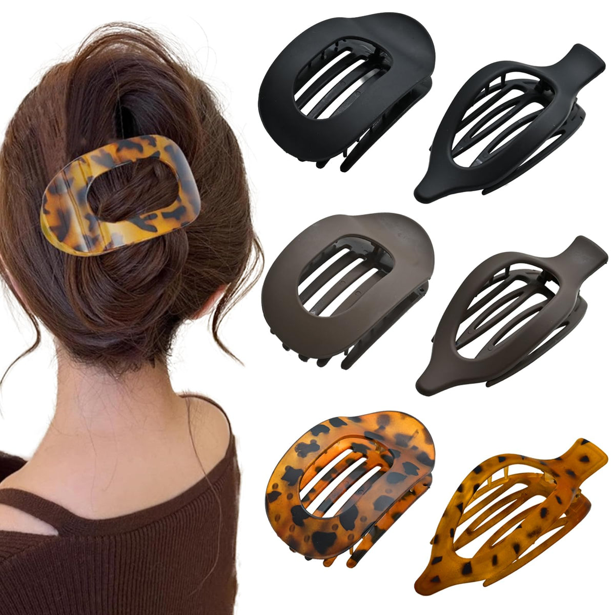 YIZHEDE front packaging showing large flat claw clip set and benefits