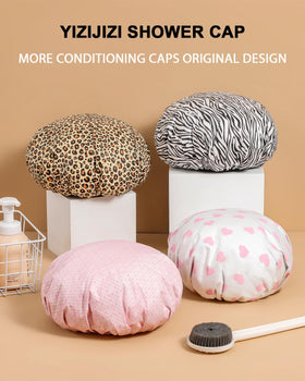 YIZIJIZI cap size comparison next to hand showing roomy interior for thick hair