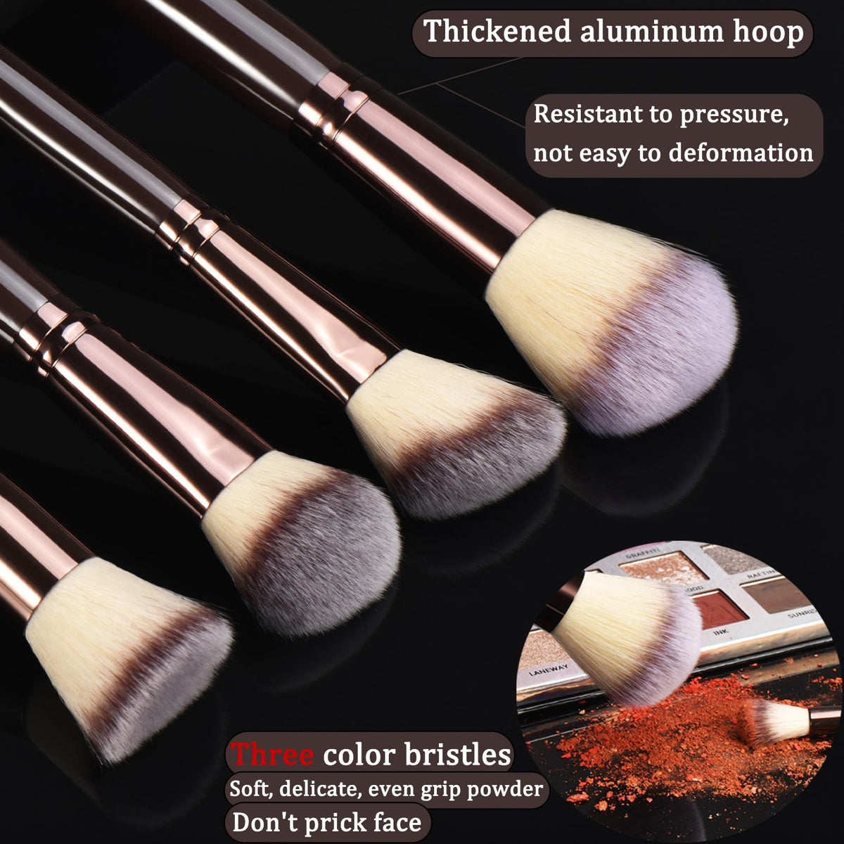 YJ-Anyue brush applying powder to cheek illustrating seamless diffusion