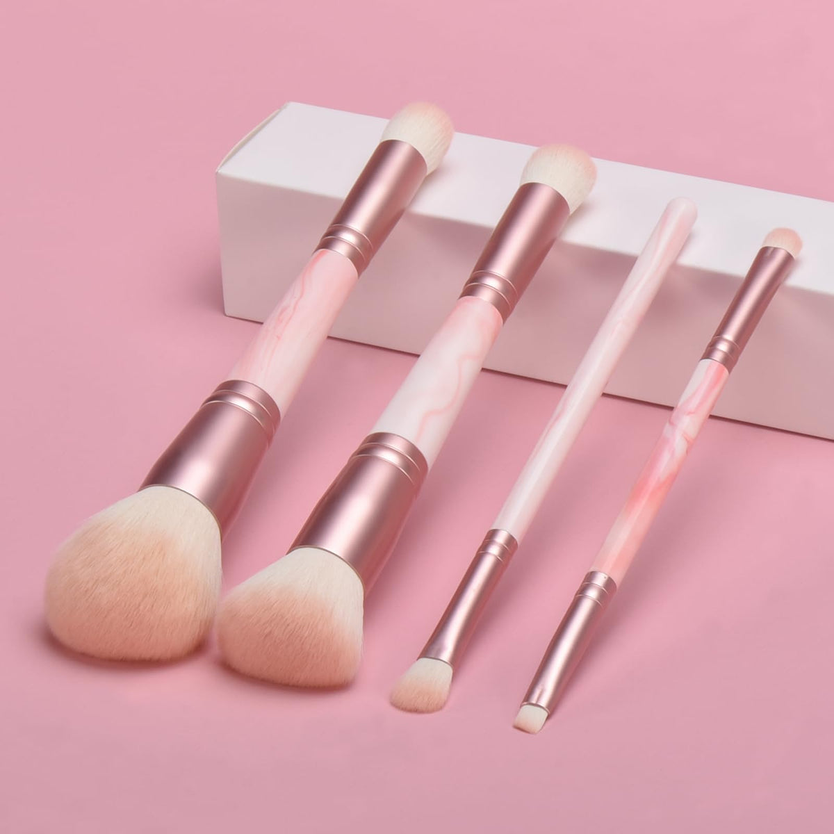 YJ-Anyue dual-ended brushes in use blending foundation for smooth finish