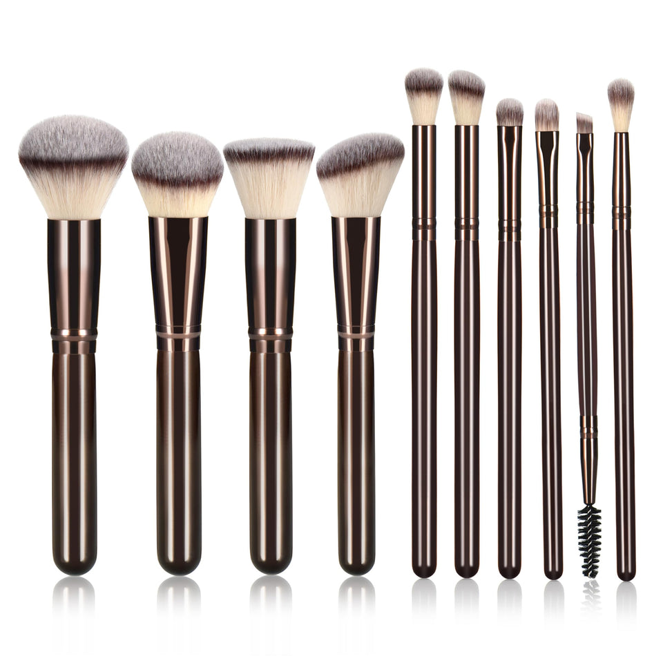 YJ-Anyue front view of full brush set showing organized layout and elegant finish