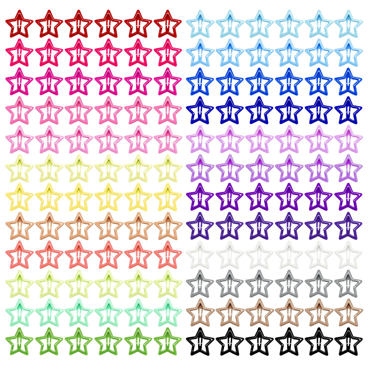 YLMUSU front packaging showing colorful star clips and clear case for easy access