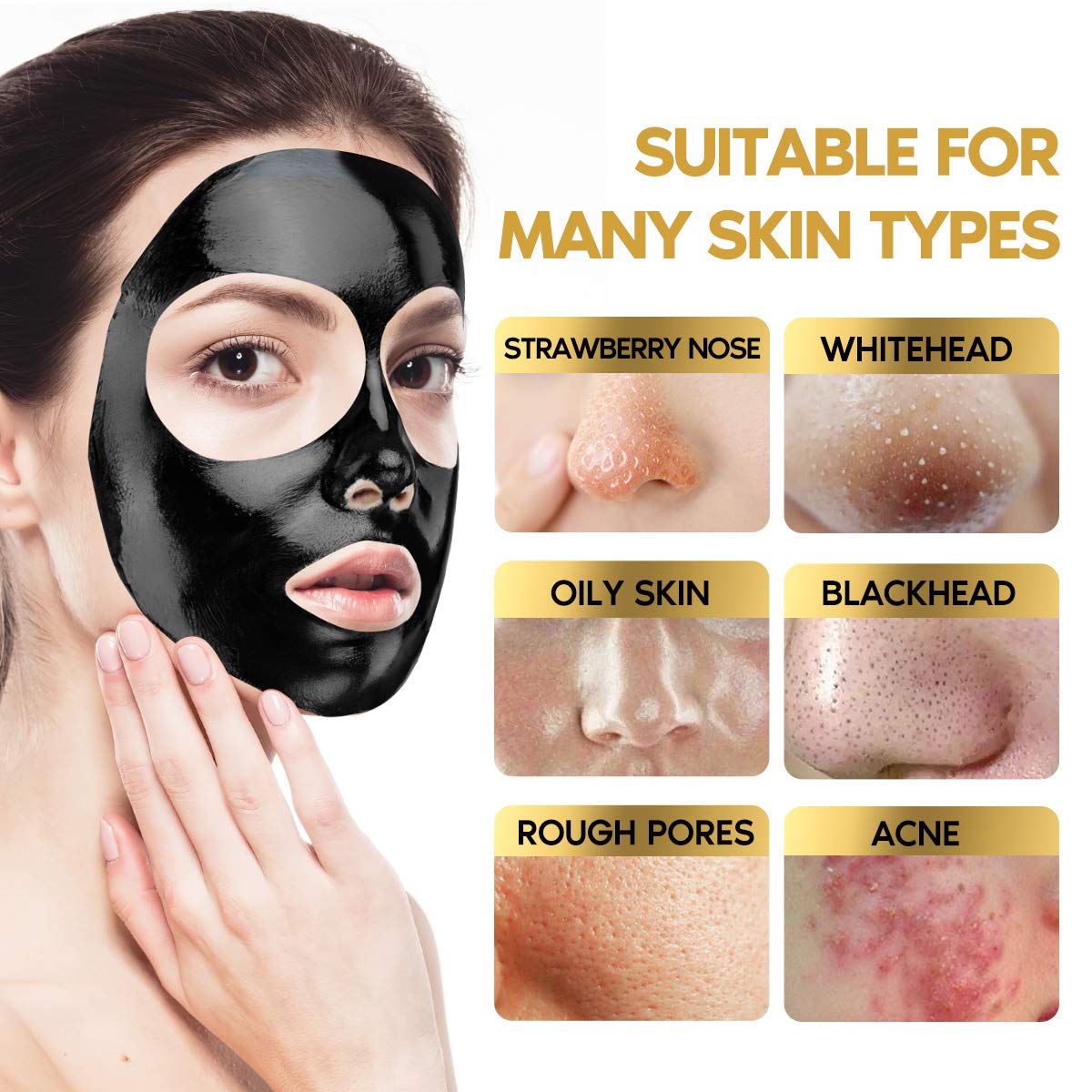 YLNALO mask applied on nose closeup, demonstrating pore coverage and cleaning