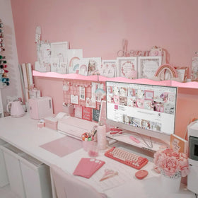 YMVV mounted in salon setting offering professional display and space saving