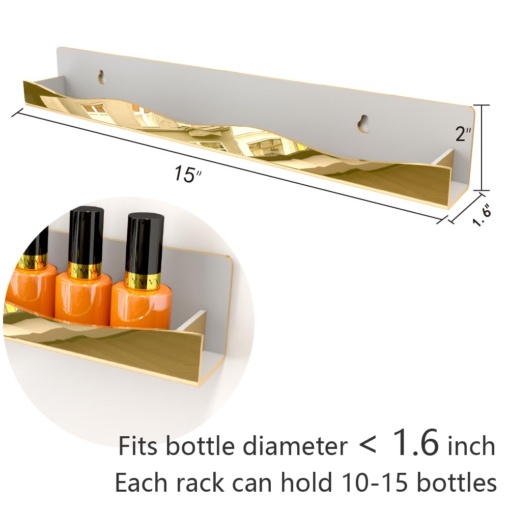YMVV close-up of shelf edge showing sturdy lip that prevents bottle tipping