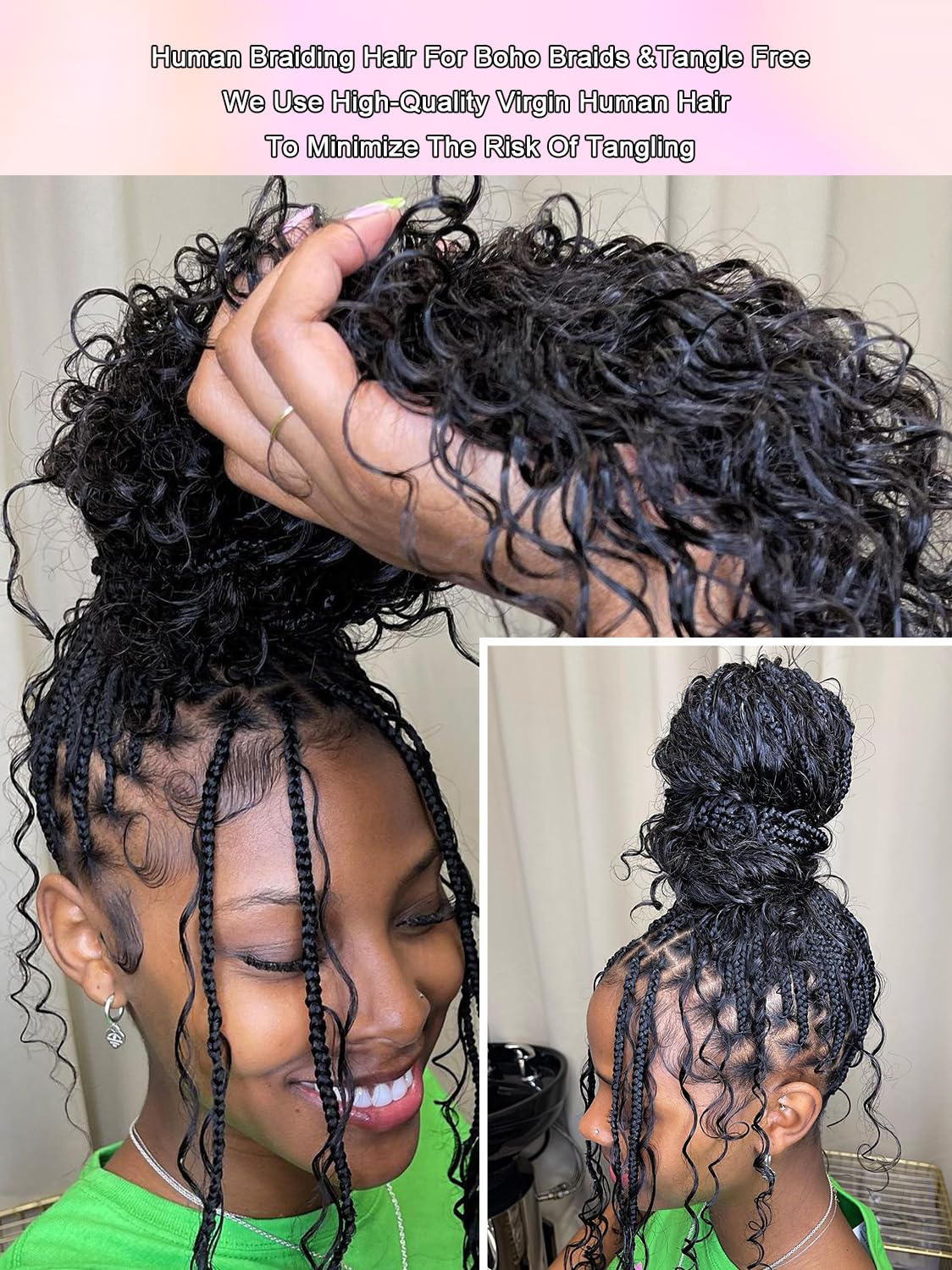 YNiSew curly texture close-up proving natural curl definition and blendability benefit