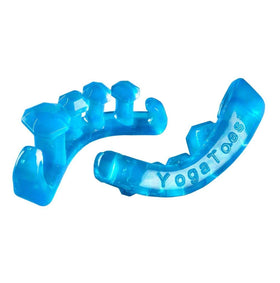 YogaToes close-up gel texture highlighting soft sapphire-blue material for comfortable wear