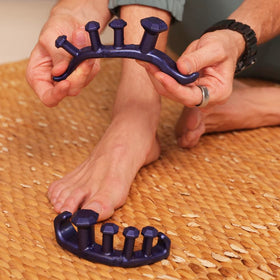 YogaToes Gems men's lifestyle after run relaxing showing post-exercise recovery support