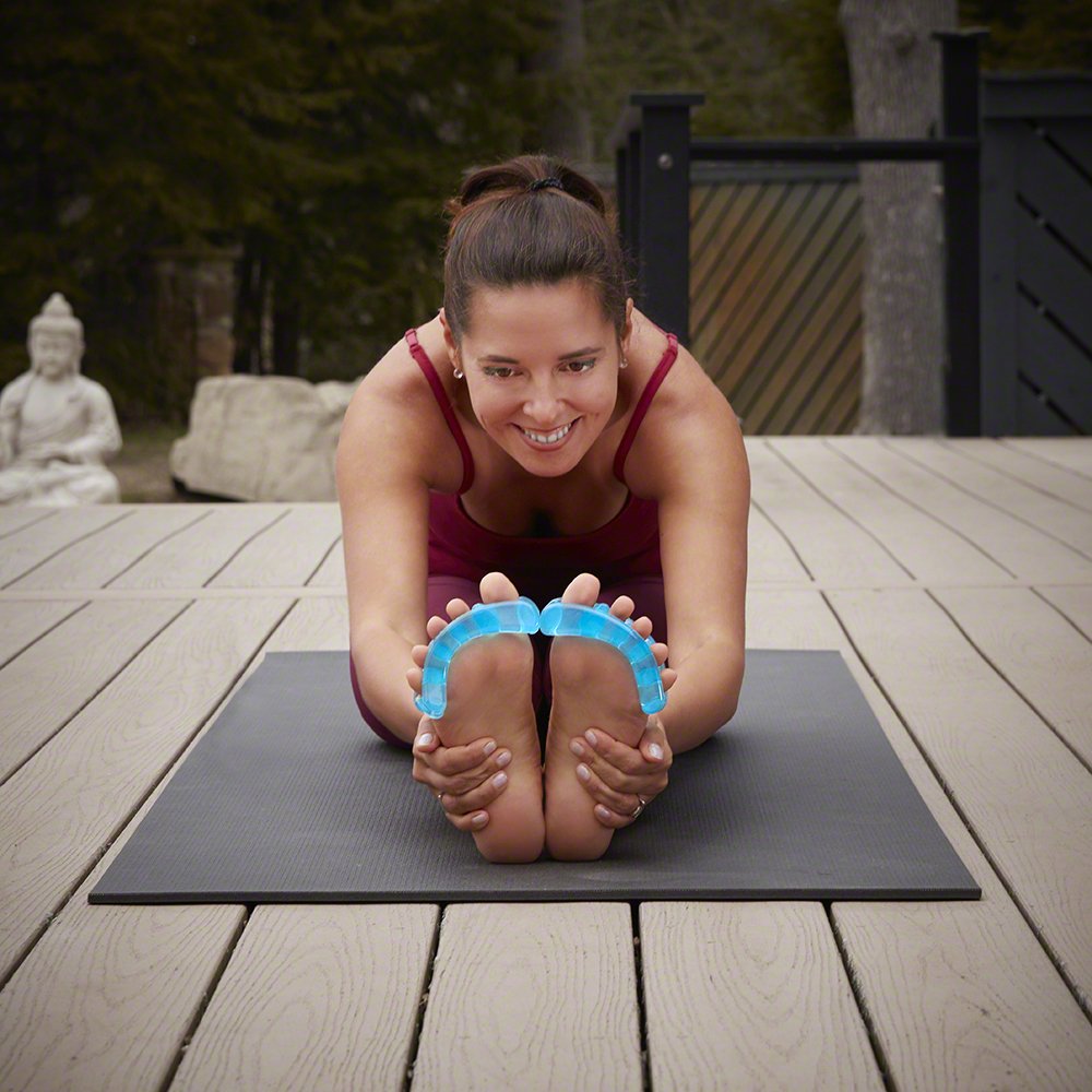 Yoga Toes worn during relaxation in living room encouraging foot recovery