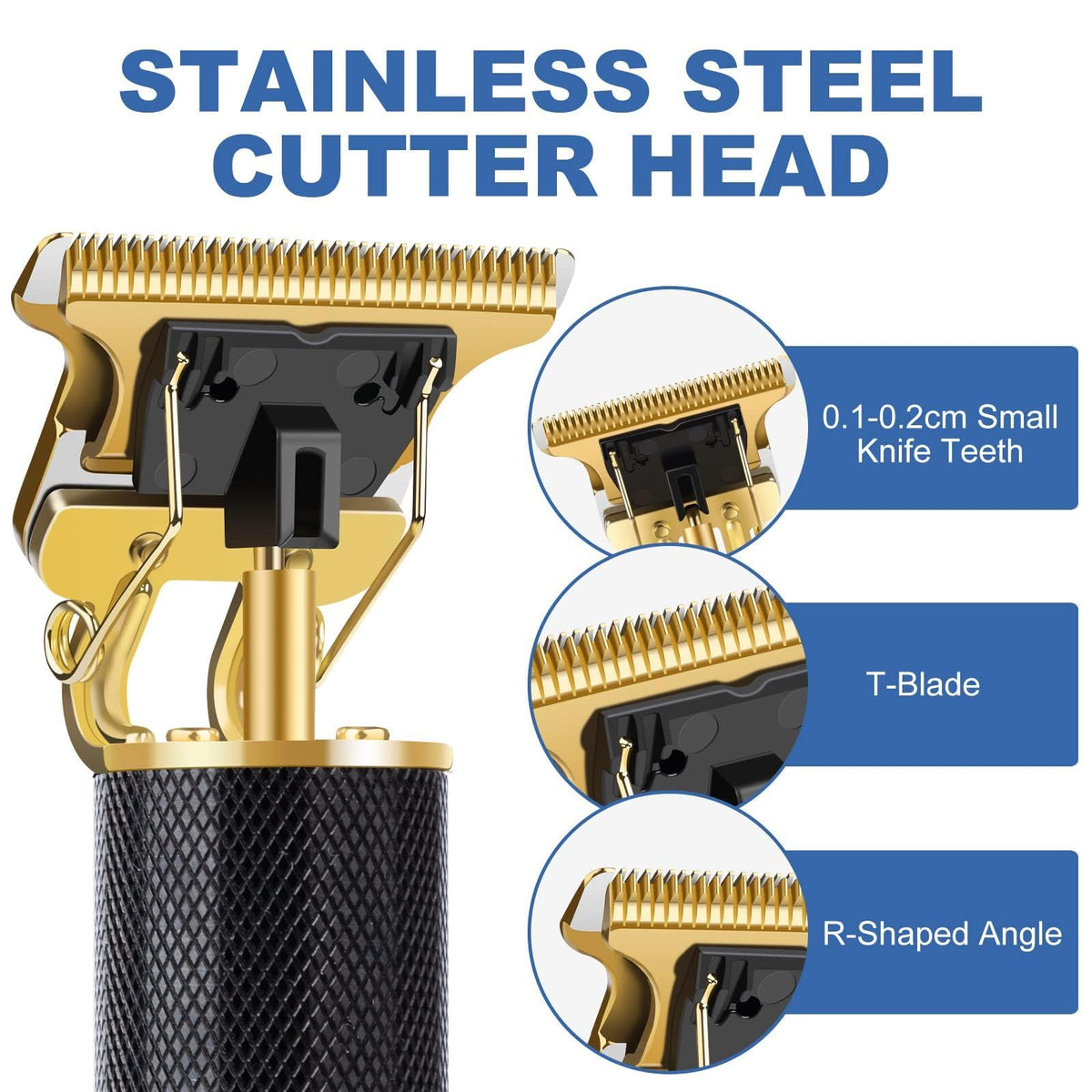YOGINGO T-shaped stainless blade close-up, sharp edge for smooth cuts