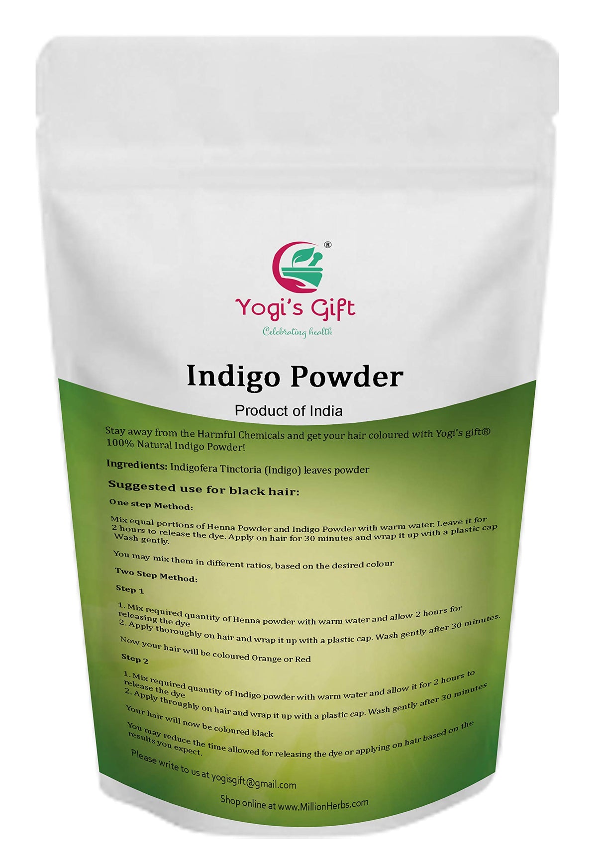 YOGI’S GIFT close-up fine indigo powder texture for even natural coloring