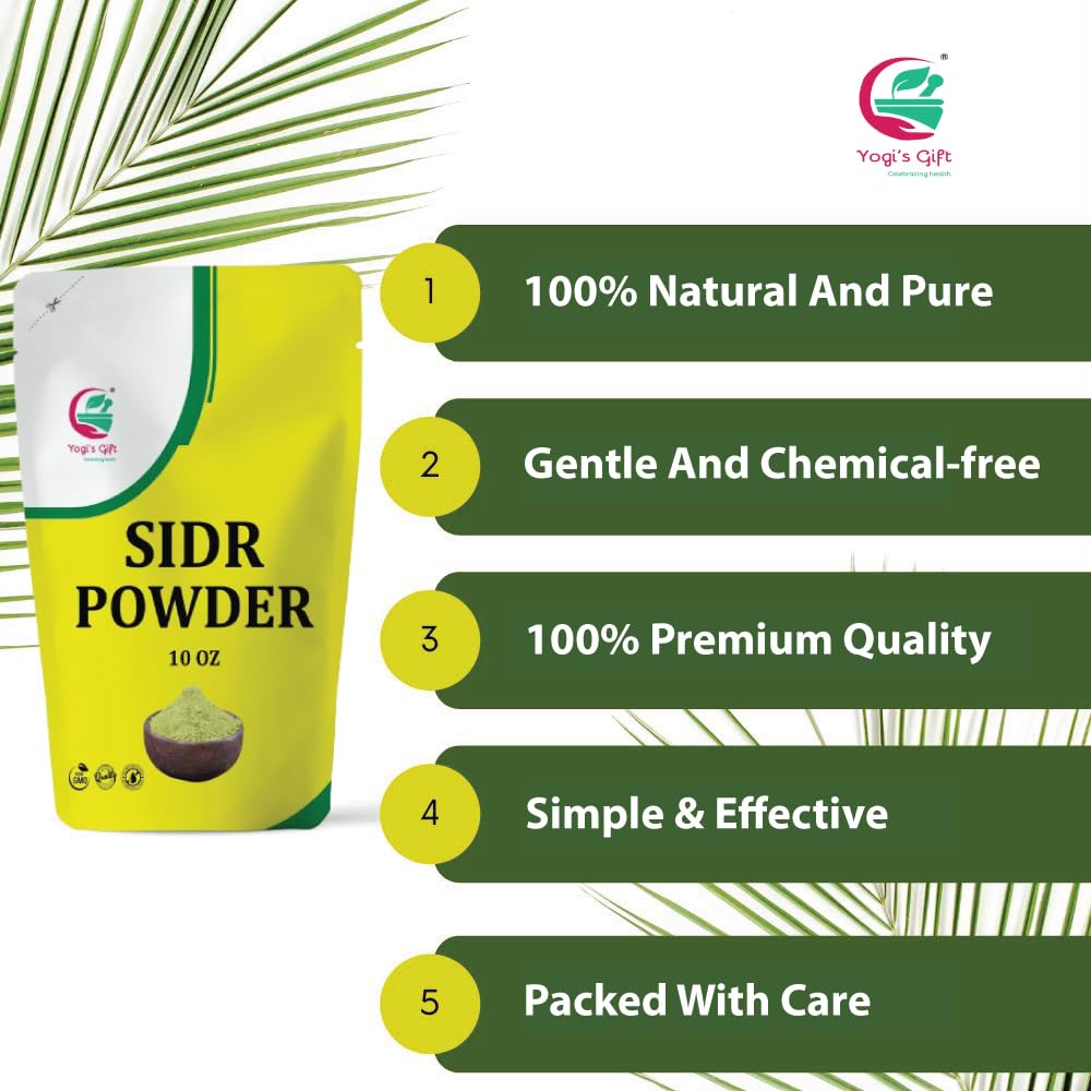 YOGI’S GIFT Sidr powder in a bathroom scene promoting natural routine