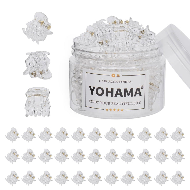 YOHAMA front packaging showing 36 clear mini clips and organized box benefit convenience