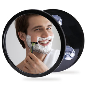 YoHumk front view showing compact mirror and benefits for quick shaving