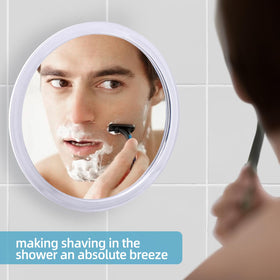 YoHumk used by child in shower showing safe glassless mirror benefit