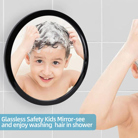 YoHumk used by child in shower showing safe shatterproof benefit