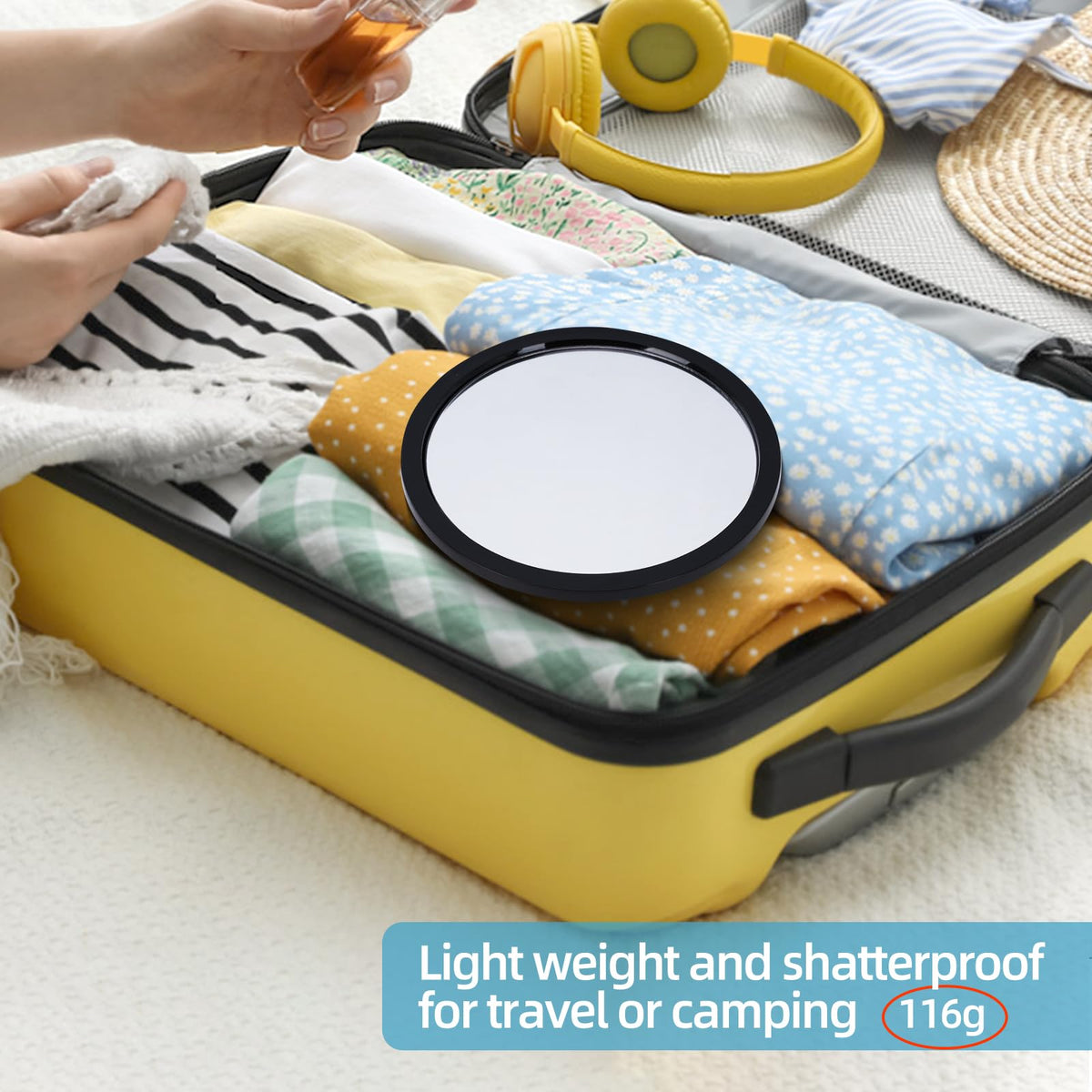 YoHumk packed in toiletry bag showing portable travel convenience