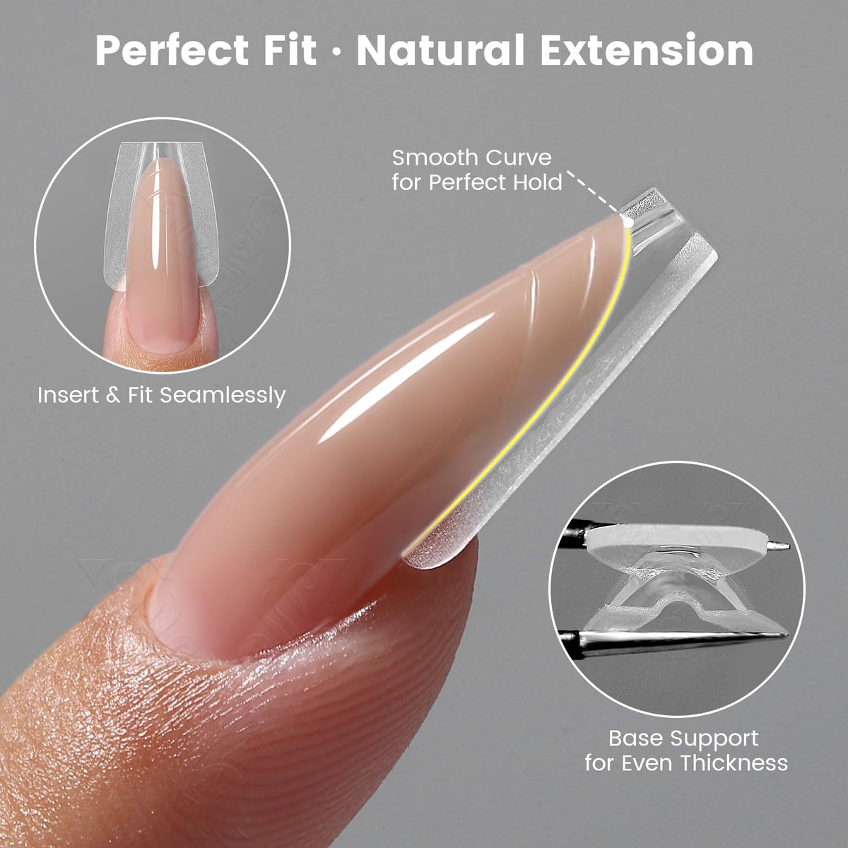 YOKEFELLOW forms in use with gel application for faster extensions