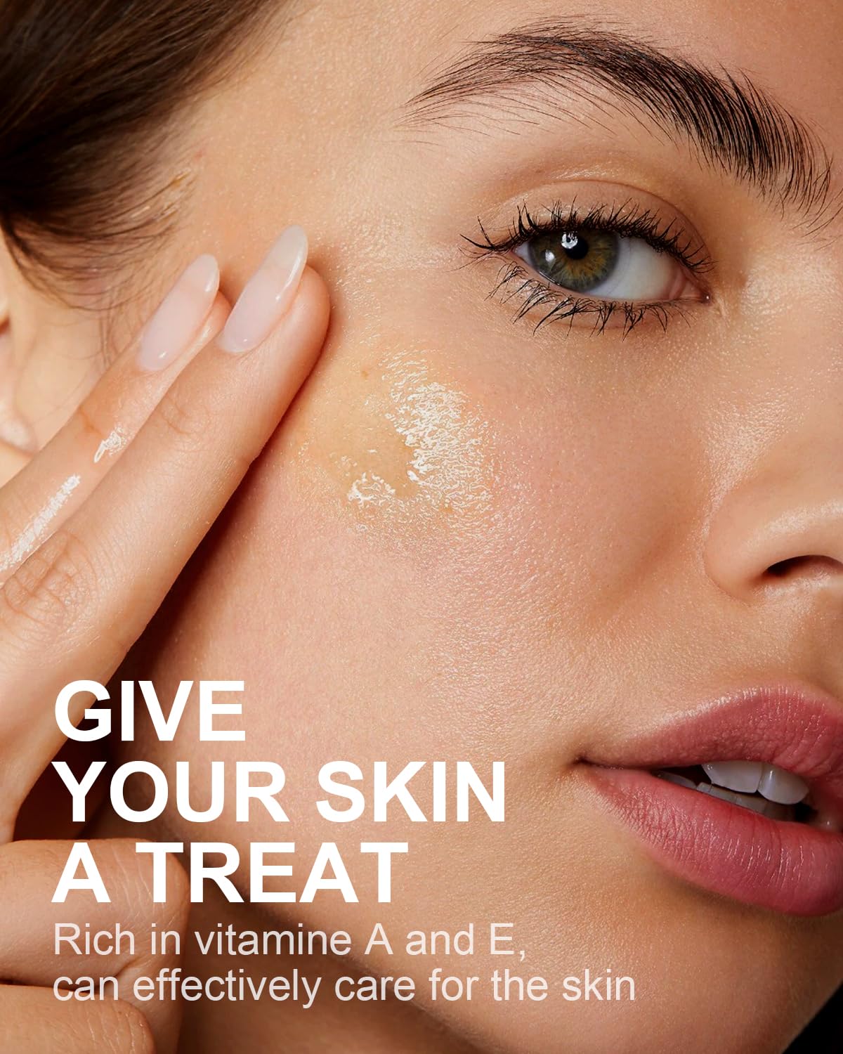 Yoken almond oil being poured demonstrating smooth texture and easy absorption benefit