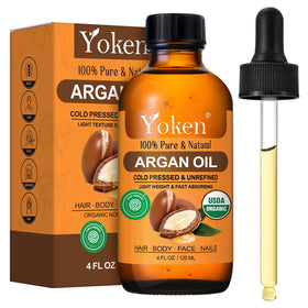 Yoken argan oil front bottle showing label and dropper for clean application