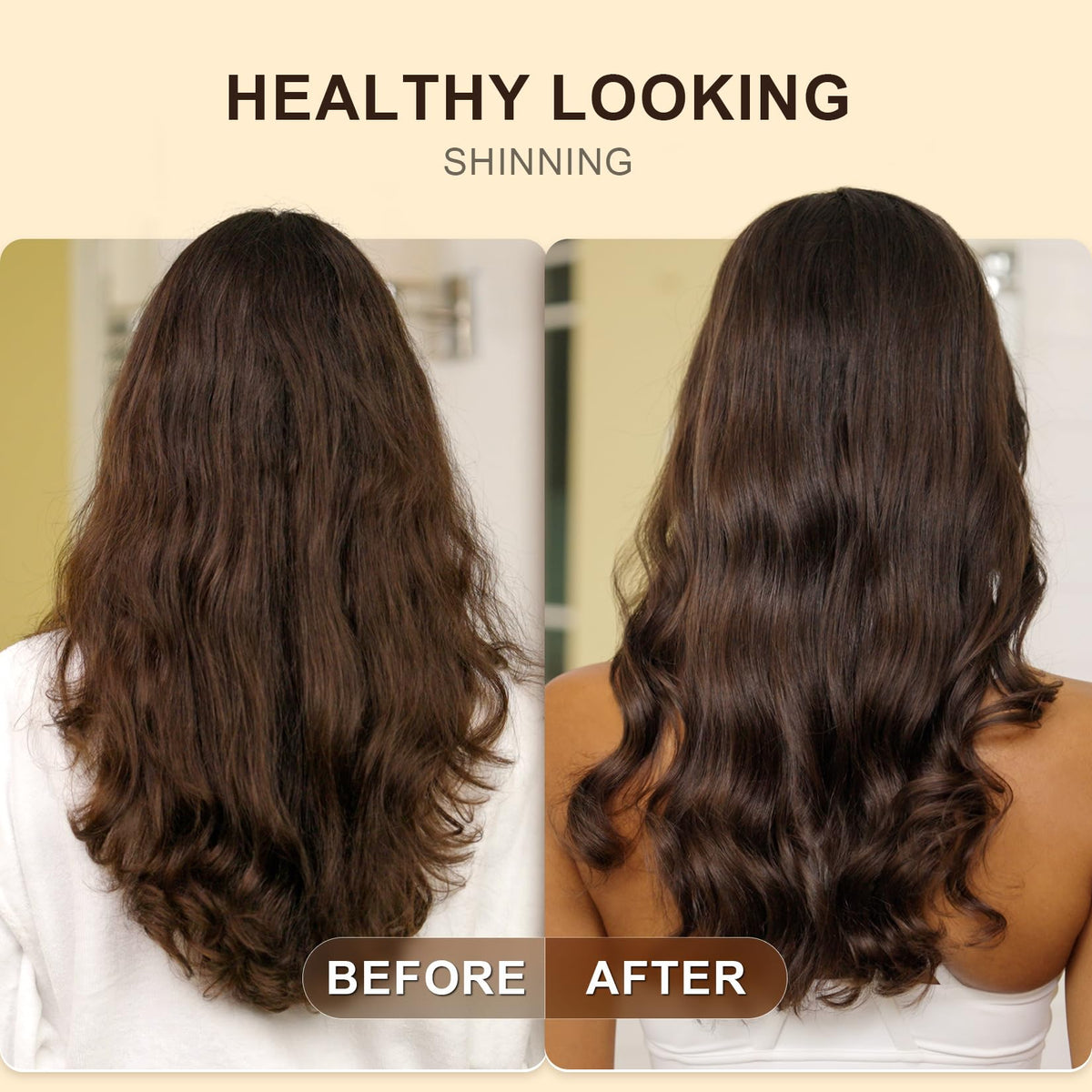 Yoken being applied to hair ends to reduce frizz and add shine