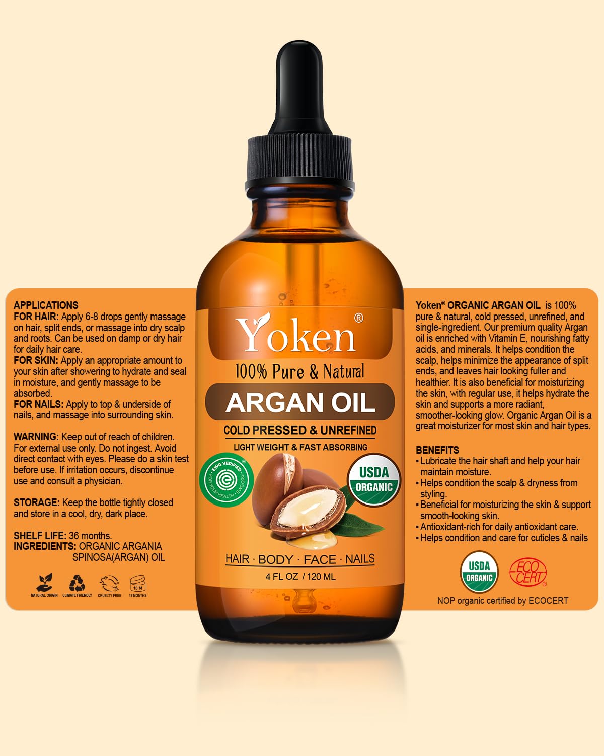 Yoken argan oil massaged into nails and cuticles to restore moisture