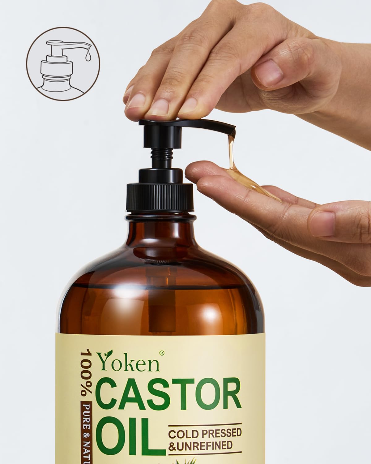 Yoken castor oil viscous texture close-up showing rich consistency for nourishment