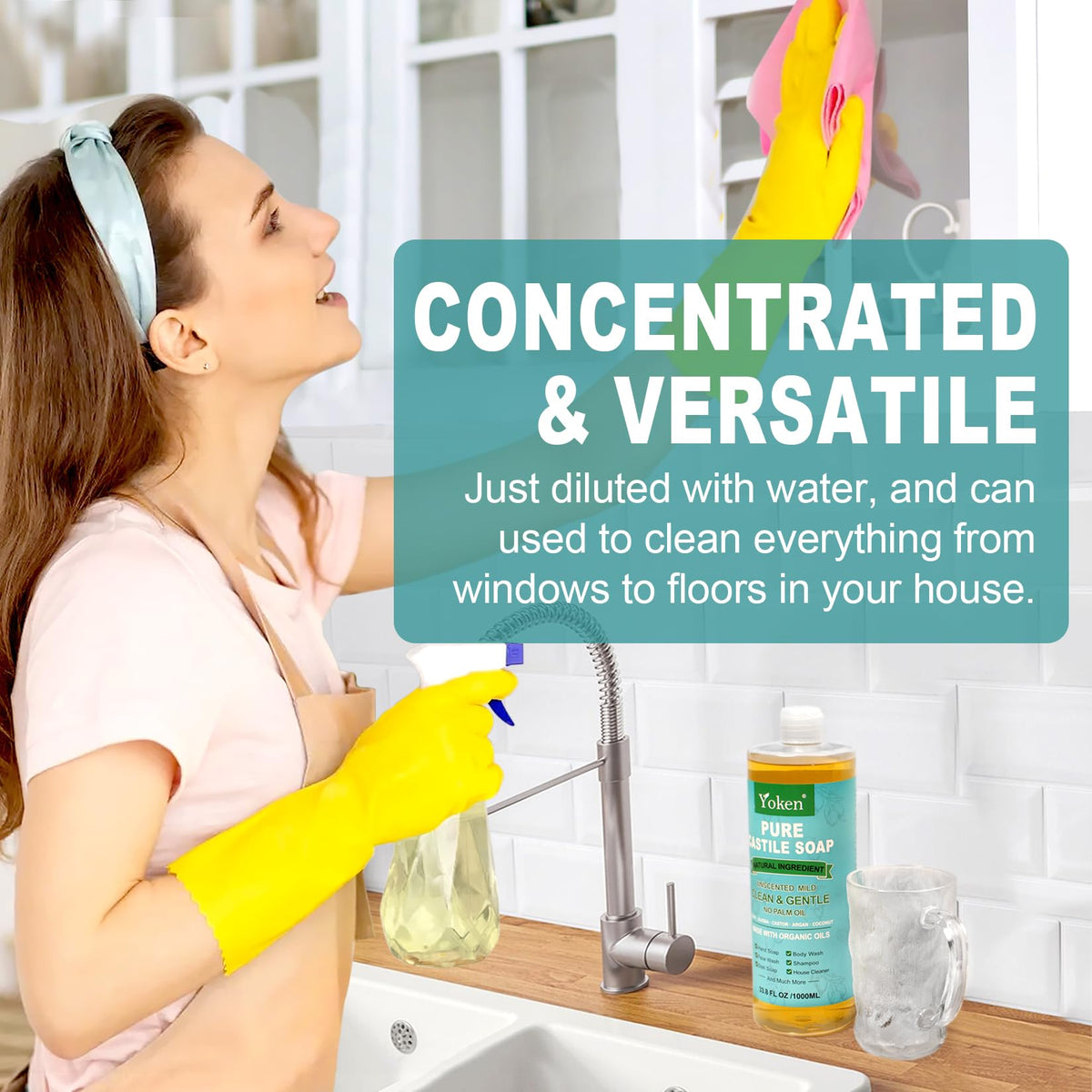 Yoken used for dishwashing, sudsy sponge cleaning greasy plate effectively