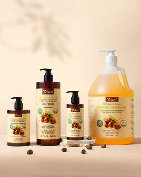 Yoken jojoba oil with DIY ingredients for homemade skincare recipes