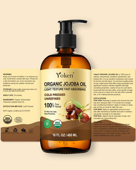 Yoken jojoba oil on bathroom vanity in lifestyle scene suggesting daily skincare use