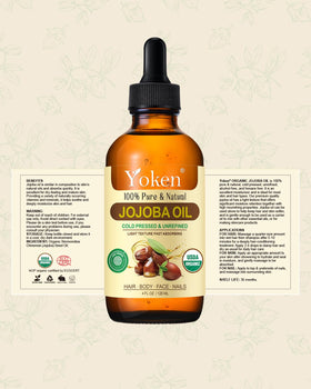 Yoken jojoba oil on bathroom vanity illustrating everyday natural skincare use