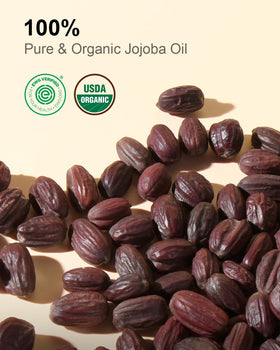 Yoken jojoba oil pouring close-up demonstrates texture and easy application for skincare